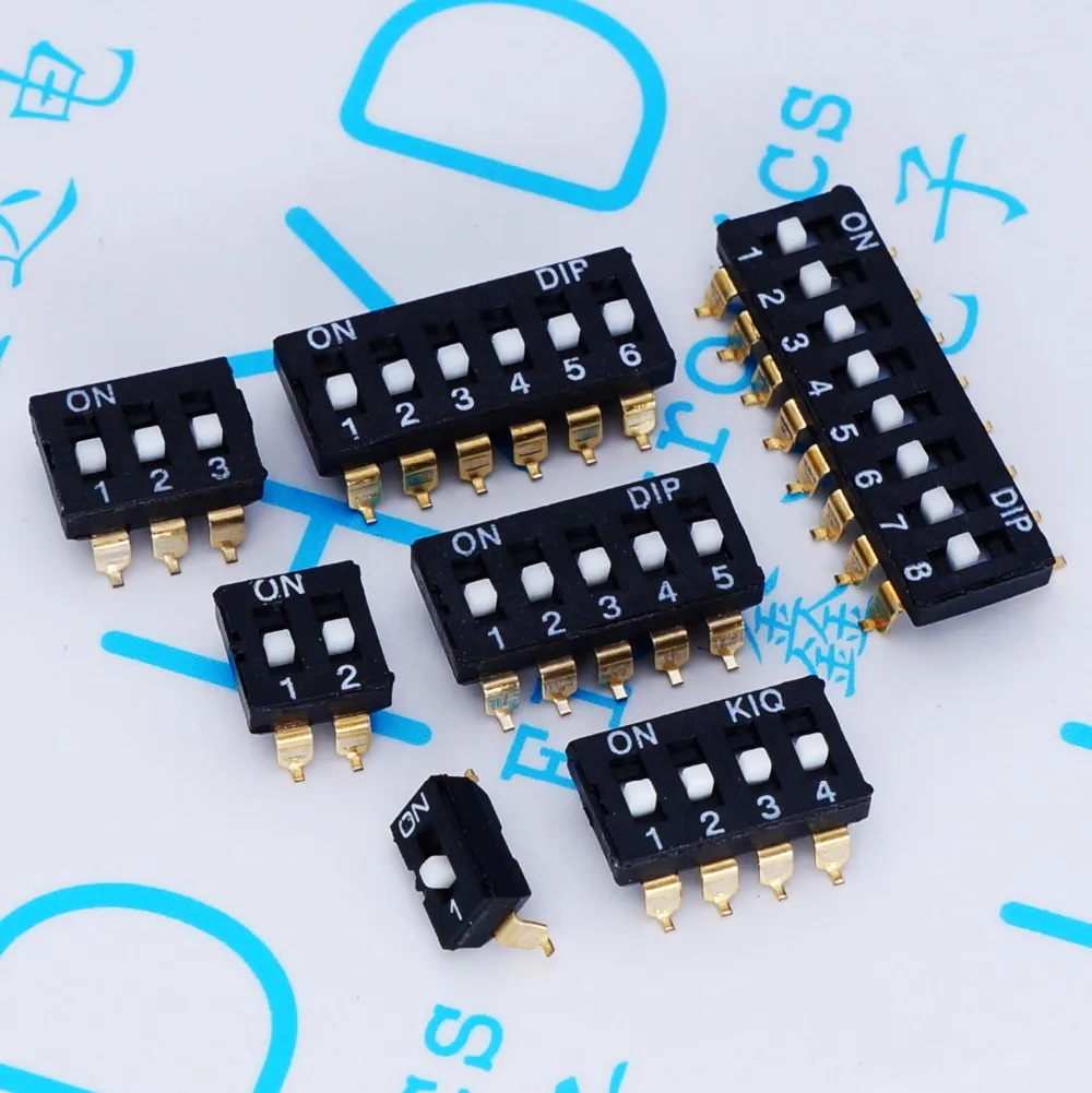 DIP switch Toggle Switches 2.54mm SMD 1P/2P/3P/4P/5P/6P/8P/10P black 2.