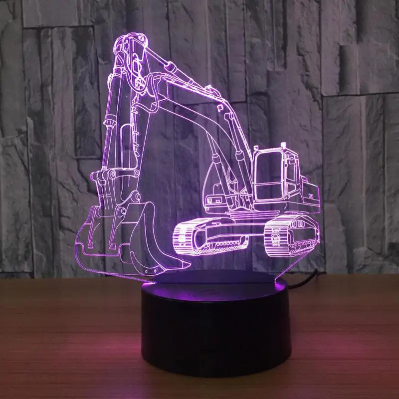 Candeeiros de Mesa Lâmpada de Mesa Decoração do Quarto das Crianças 3d para Sala de Estar Luz da Noite Recipiente Carro Estéreo Quarto Lâmpada Led Criativo 3d 24 Cheap Luminárias de mesa