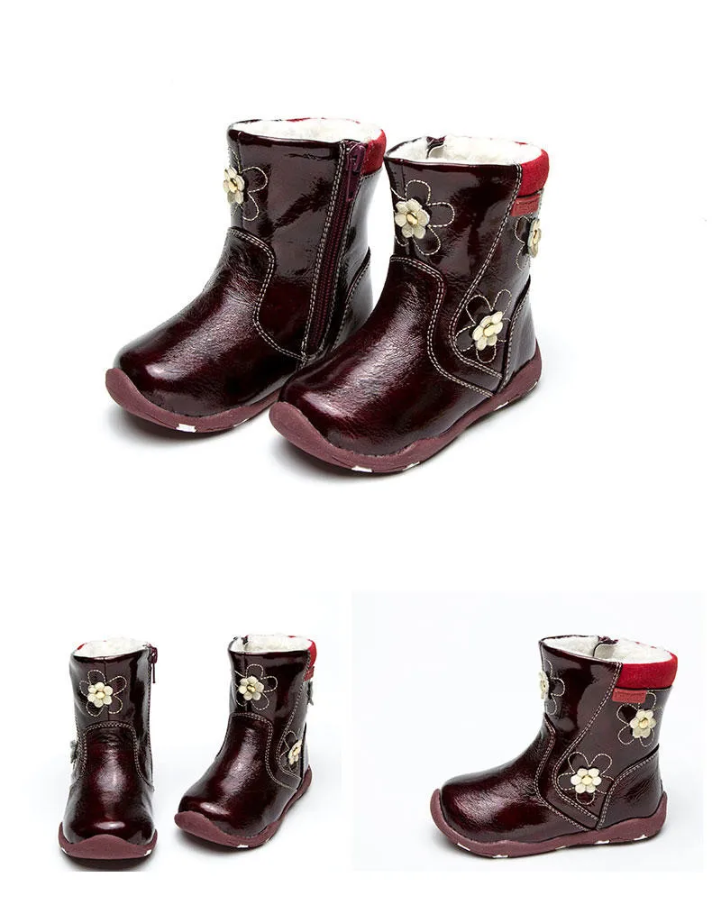 

super quality 1 pair Genuine Leather Boot Children shoes+inner 14.5-17.3cm , Fashion Kid Girl Boot
