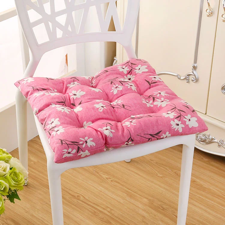 40*40 см дешевая мягкая домашняя офисная льняная уличная квадратная хлопковая подушка для сиденья утолщенная подушка для ягодиц Подушка для стула Cojines Decorativos - Цвет: fen se xiao hua