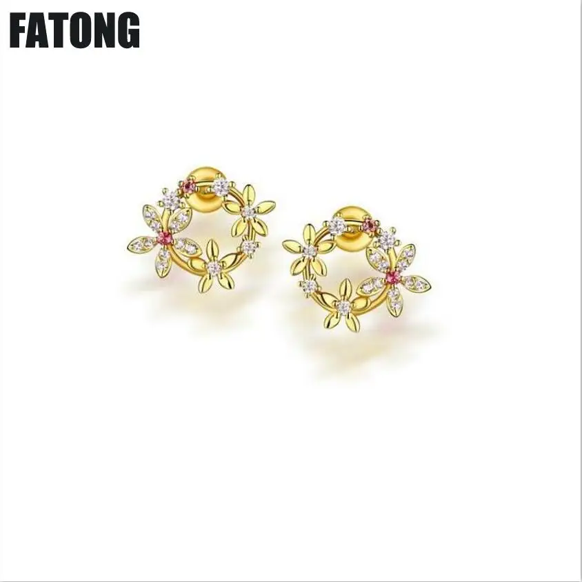 

New 925 sterling silver natural tourmaline earrings Female. J004