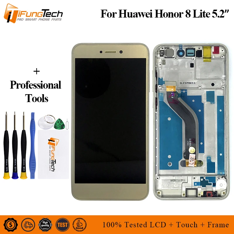

100% Tested Brand New AA LCD Display For HUAWEI Honor 8 Lite LCD Touch Screen Digitizer with Frame Original PRA-TL10 PRA LX1 LX3