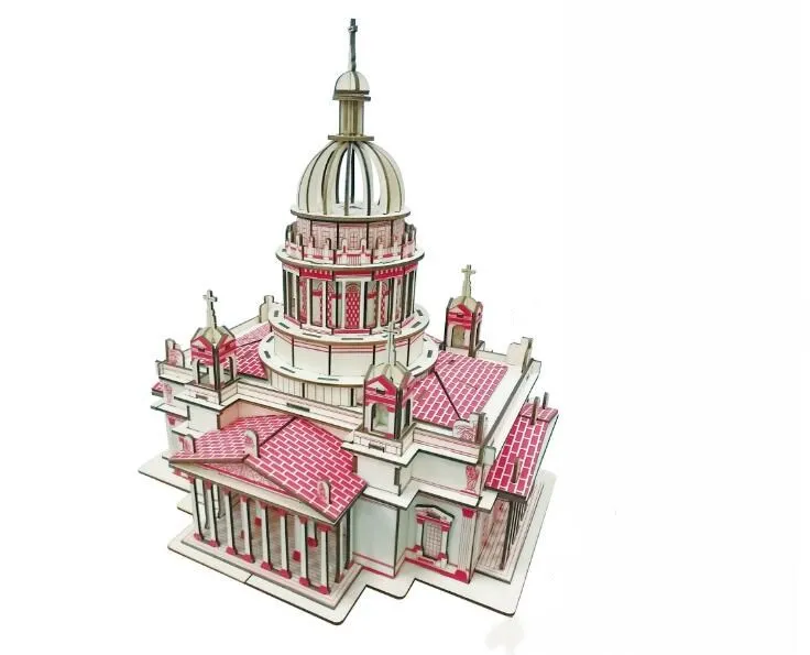 Issa Киева модель собора детские игрушки 3D головоломка деревянные игрушки деревянная головоломка образовательная игрушка для детей DIY
