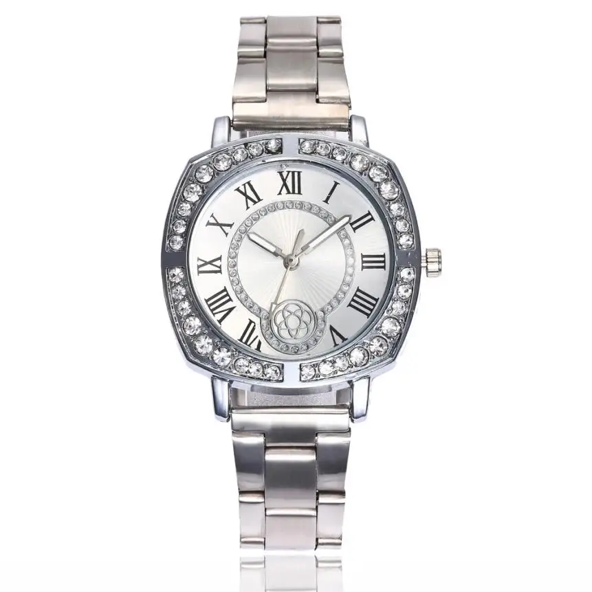 

clock women 2018 Women Fashion Stainless Steel Band Analog Quartz Round Wrist Watch Watches female watches top brand luxury