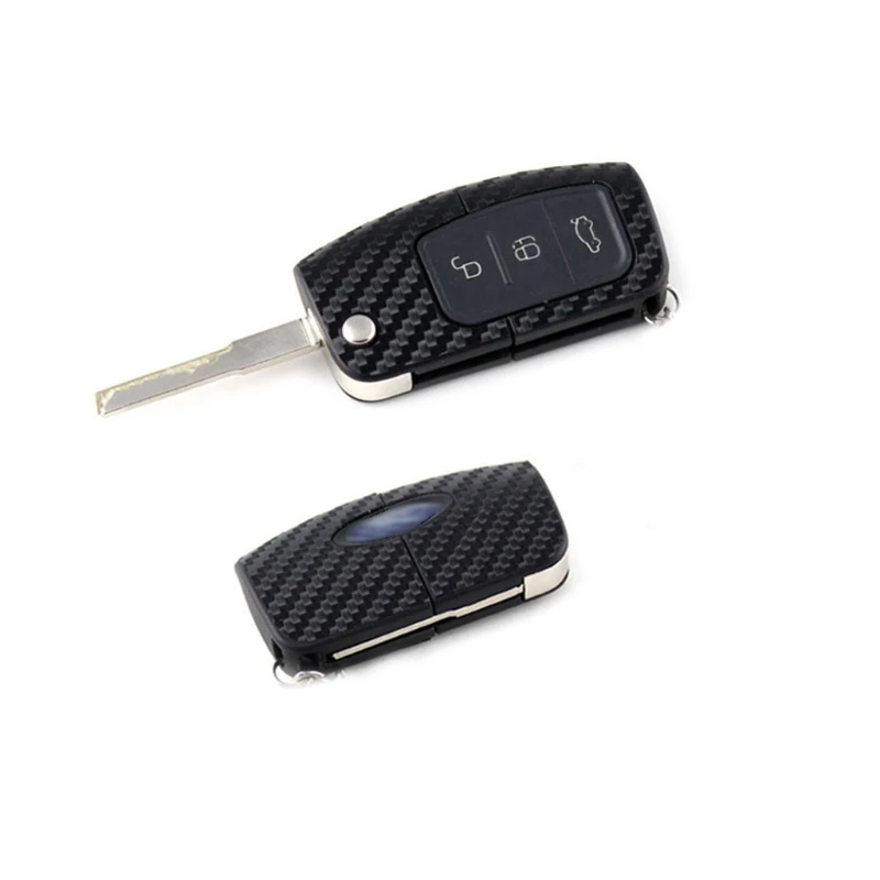 

2 Pcs Carbon Fiber Car Key Sticker For 2 3 2009-2012 Fiesta Ecosport 2012-2014