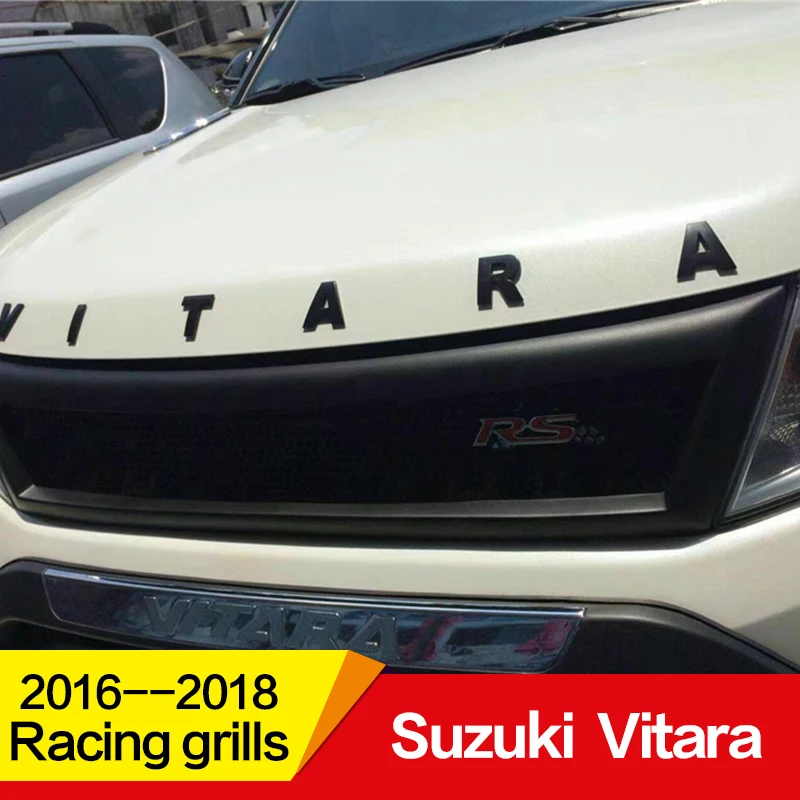 Подходит для гоночных грилей Suzuki Vitara,, 17, 18 лет, углеродное волокно, Refitt, передняя, Центральная, гоночная решетка, крышка, аксессуары, без логотипа автомобиля