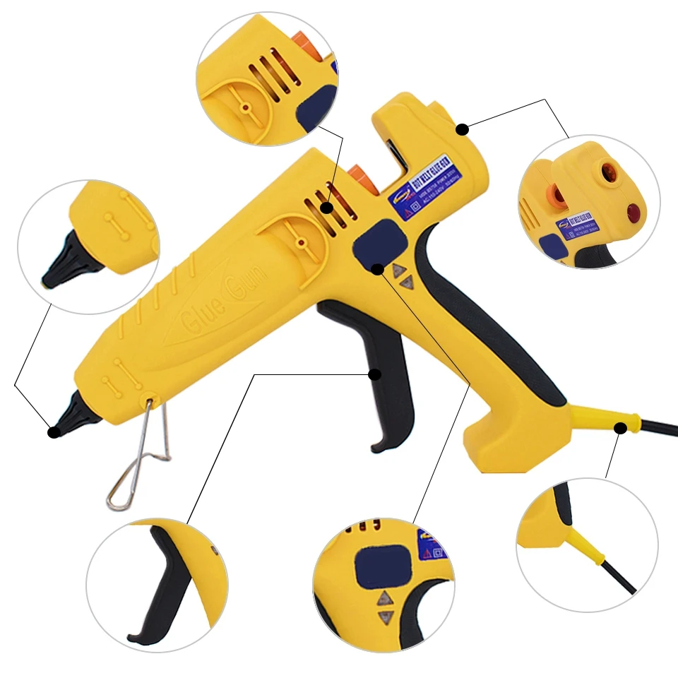 EU/US Plug 300W 400W 500W High Power Hot Melt Glue Gun Craft Repair Tools Heat Glue Gun with 11mm Glue Sticks Industrial rod