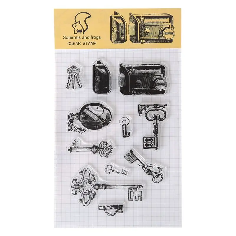 

Vintage Key Silicone Clear Stamp Cling Seal DIY Diary Scrapbooking Embossing Album Decor Craft Gift