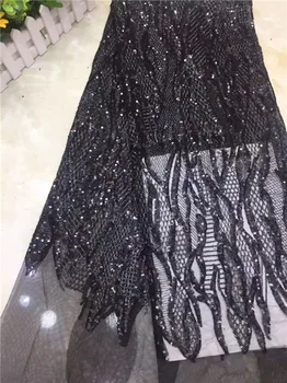

Charming party apparel material French net lace fabric withl sequins nice African tulle material PDN424(5yards/lot)
