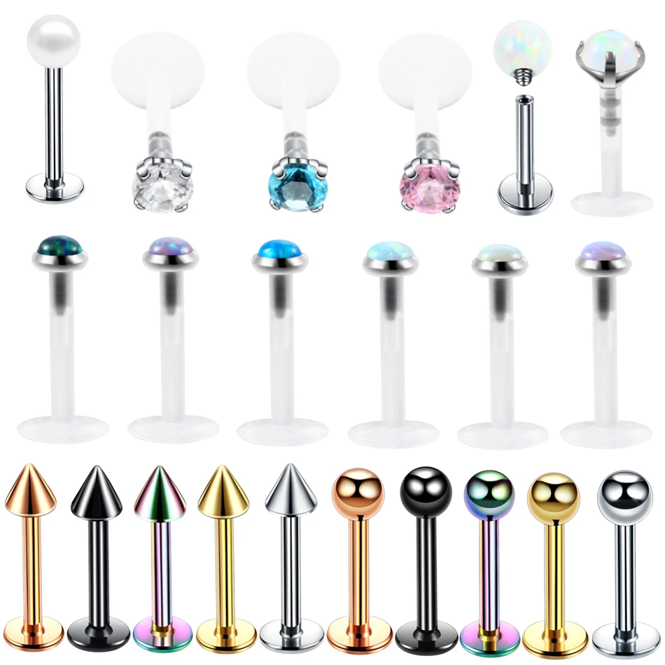 

1PC Labret Pierings Opal Stone Ear Studs Conch Piercings Helix Lobe Piercings Lip Rings Ear Tragus Piercings Orelha Cartilagem