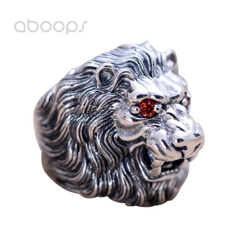 

Vintage Black 925 Sterling Silver Lion Head Ring Jewelry for Men Size 8 9 10 11 Free Shipping