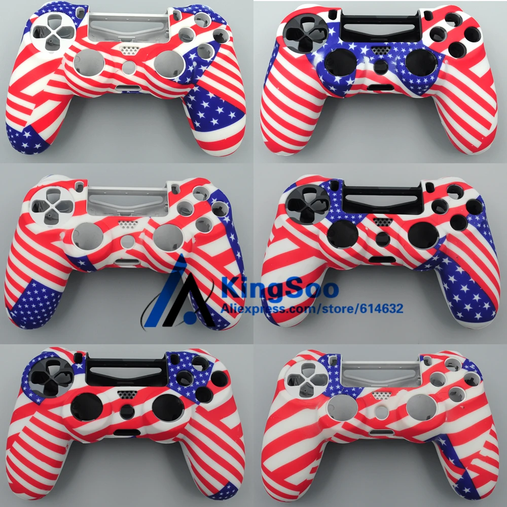 

Fashion American Flag design soft silicone case protective skin rubber cover for Playstation 4 PS4 Pro Game Controller