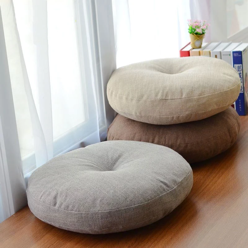Soft Canvas Round Chair Cushion Seat Pad For Patio Home Car Office Floor  Pillow With Insert Filling Futon Cushions Removable - Cushion - AliExpress