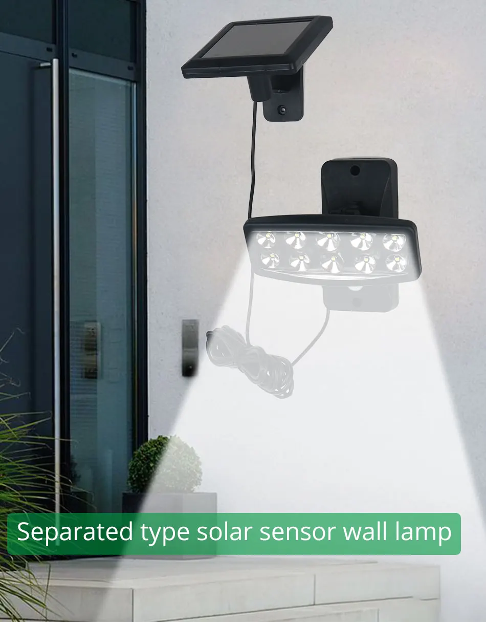 Movido a Energia Levou ao ar Solar de Parede Sensor de Movimento Indução Varanda Jardim Solar Livre Luz Sconce Casa Painel Iluminacion Exterior Levou Ip65 2 Indução IP65 Varanda Jardim Movido A Energia