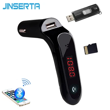 

JINSERTA 4-in-1 Hands Free Wireless Bluetooth FM Transmitter AUX Modulator Car Kit MP3 Player SD USB TF LCD Car Accessories
