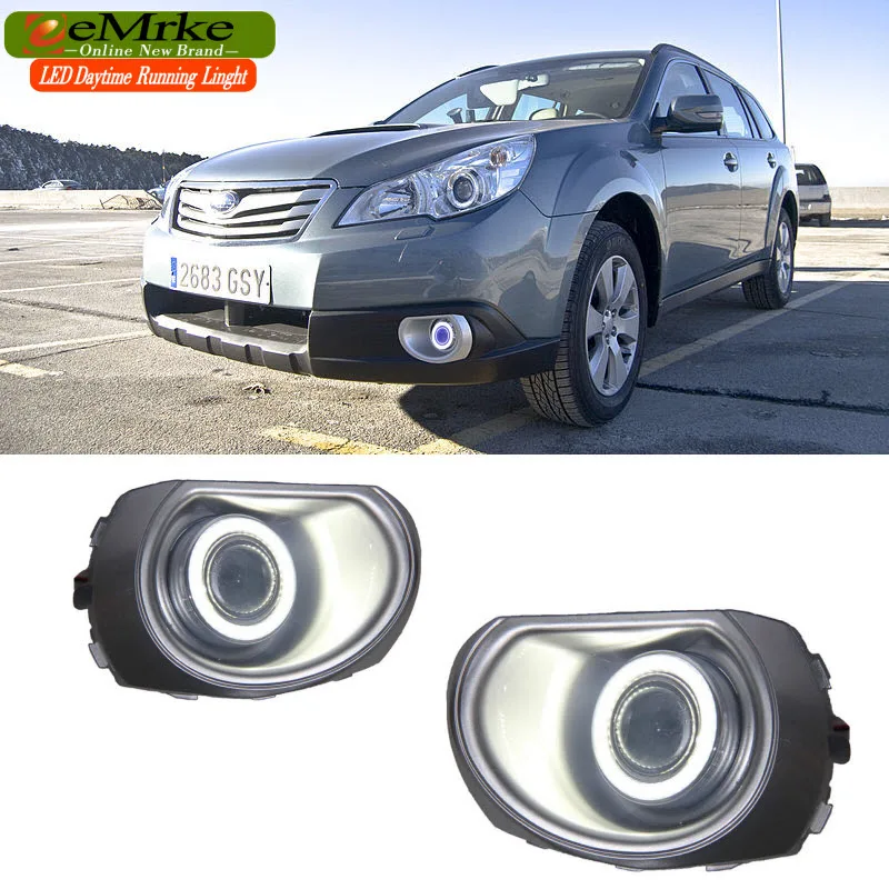 EeMrke светодиодный DRL Angel Eye для Subaru Outback 2009- BR Wagon галогенный противотуманный светильник H11 55 Вт дневные ходовые огни