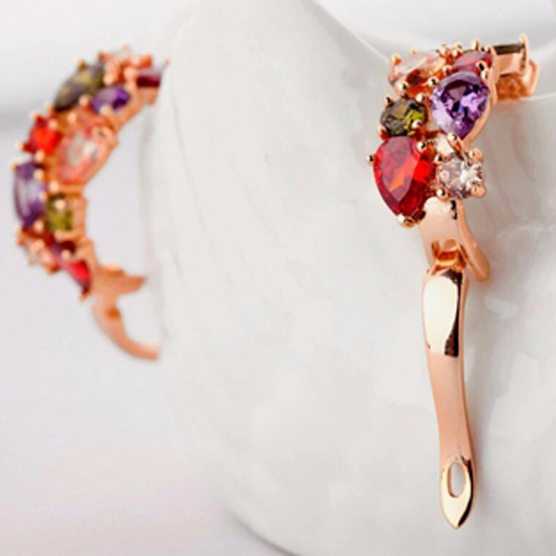 

1 Pair Plated Champagne Gold Stud Earrings for Women Ear Jewelry Luxury Female Jewelry fashion Wedding Accessories Zircon