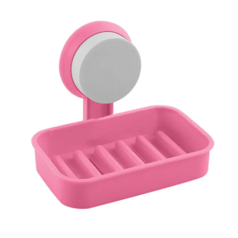 Bathroom Shower Soap Box Dish Storage Plate Tray Holder Case Suction Blue2