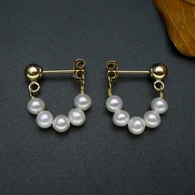 925 silver real natural big mirror light natural pearl earrings handmade DIY Korea elegance ear jewel