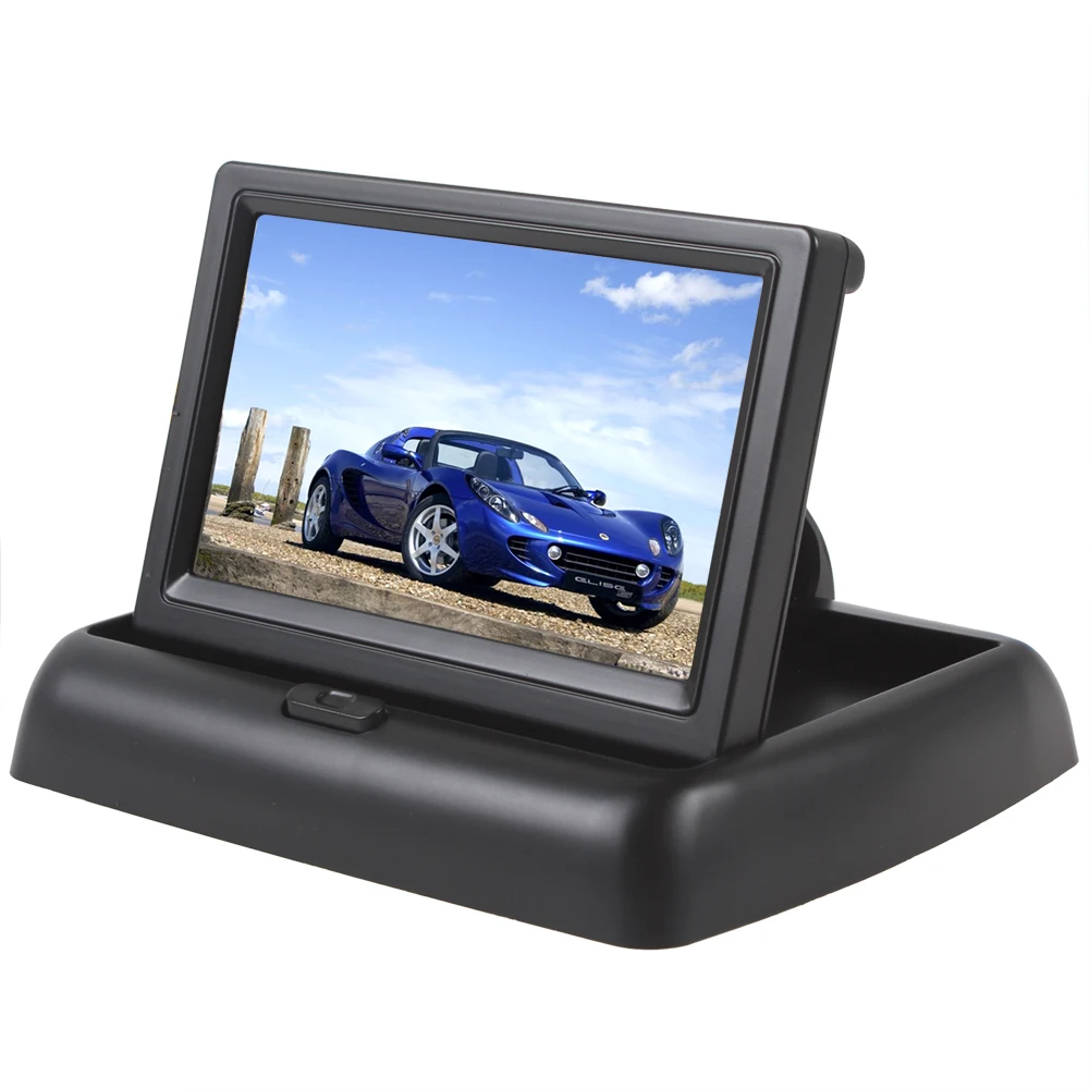 Sale New 4.3 TFT LCD Car Monitor With 2Ch Video Input For HD CCD Waterproof Car Camera reversing backup rear view camera (4)