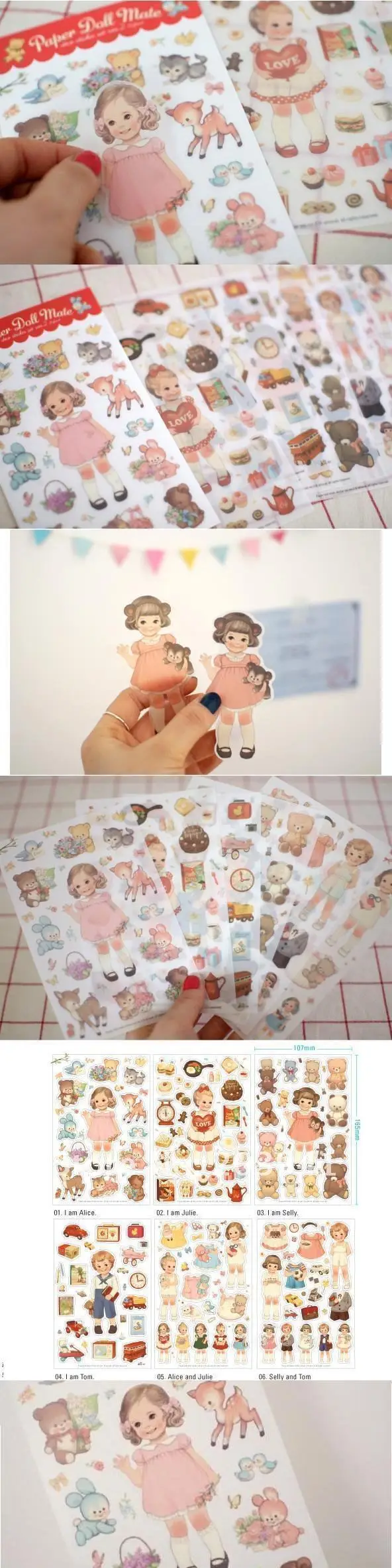 6 шт./упак. kawaii Девушка ПВХ Наклейки Примечание Многофункциональные Декоративные наклейки супер подарок