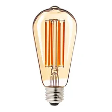 4 шт. ретро Edison светодиодный светильник накаливания E27 ST64 6 Вт 2200 к теплый желтый AC 110-220 В Dimmalbe длинная лампа накаливания Янтарное стекло