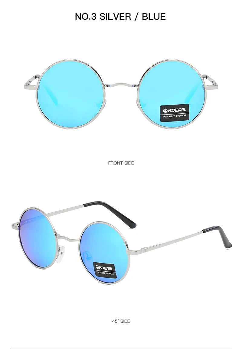 KDEAM новые круглые солнцезащитные очки с покрытием Ретро Мужские Женские брендовые дизайнерские солнцезащитные очки винтажные зеркальные очки KD801