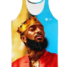 Настоящий американский размер в памяти Nipsey Hussle 3D сублимационный топ с принтом плюс размер 4xl 5XL 6XL