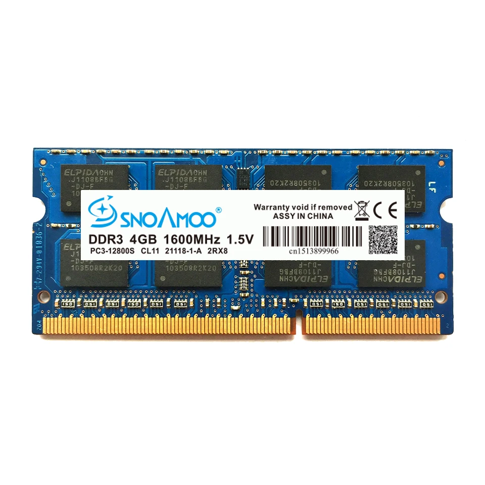 SNOAMOO оперативная память DDR3 для ноутбука 4 Гб 1333/1600 МГц 204 Pin 1 5 в 2Rx8|Оперативная