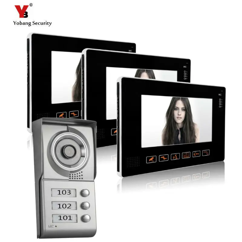Yobang Security freeship 9 inch Video doorphone system Apartment Video intercom home security Wired intercom for private house