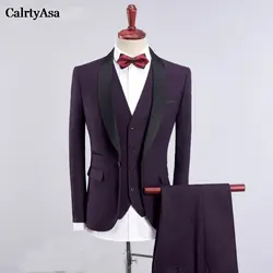 Calrtyasa новые модные вечерние Роскошные Жених Нарядные Костюмы для свадьбы Для мужчин 2018 высококачественный бренд Для мужчин S костюм (куртка