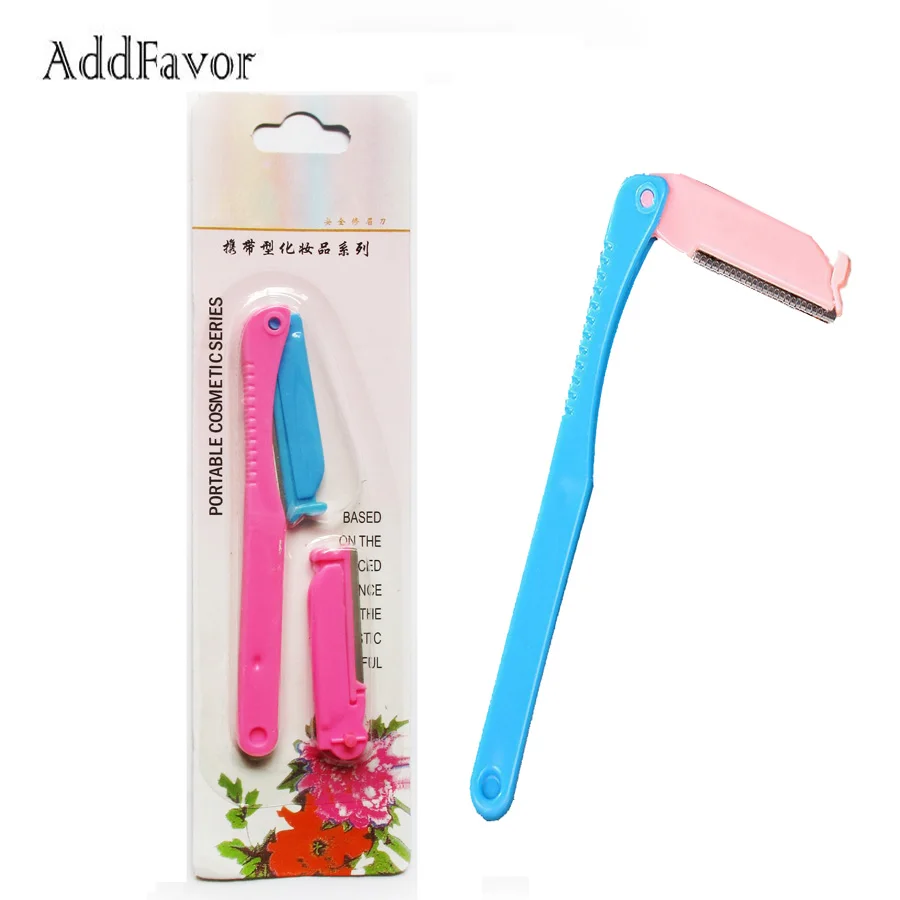

AddFavor Professional Stainless Steel Eyebrow Trimmer Beauty Makeup Tools Female Eye Brow Hair Removal Razors Knife with Replace