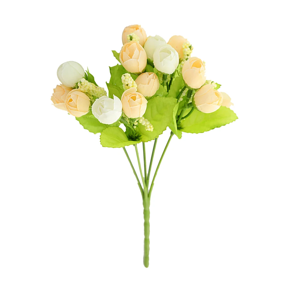 Wedding Decoration Artificial Silk Roses Flower Bouquet Fake Buds Flowers for Home Party Floral Garden Balcony Decor