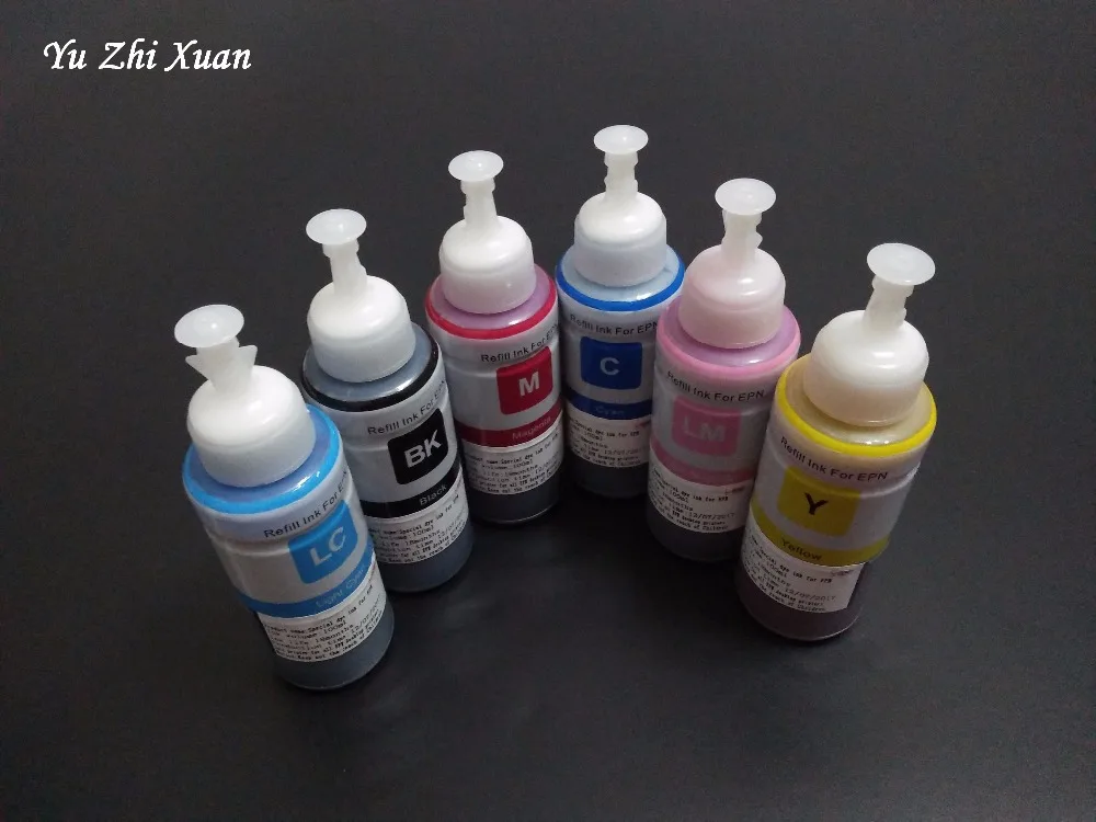 100 мл 6 шт. Заправка чернилами для принтера Epson WP-4010/WP-4020/WP-4015/WP-4515/WP-4525/WP-4535/SX100/SX105/SX106/PX-720 универсальные чернила