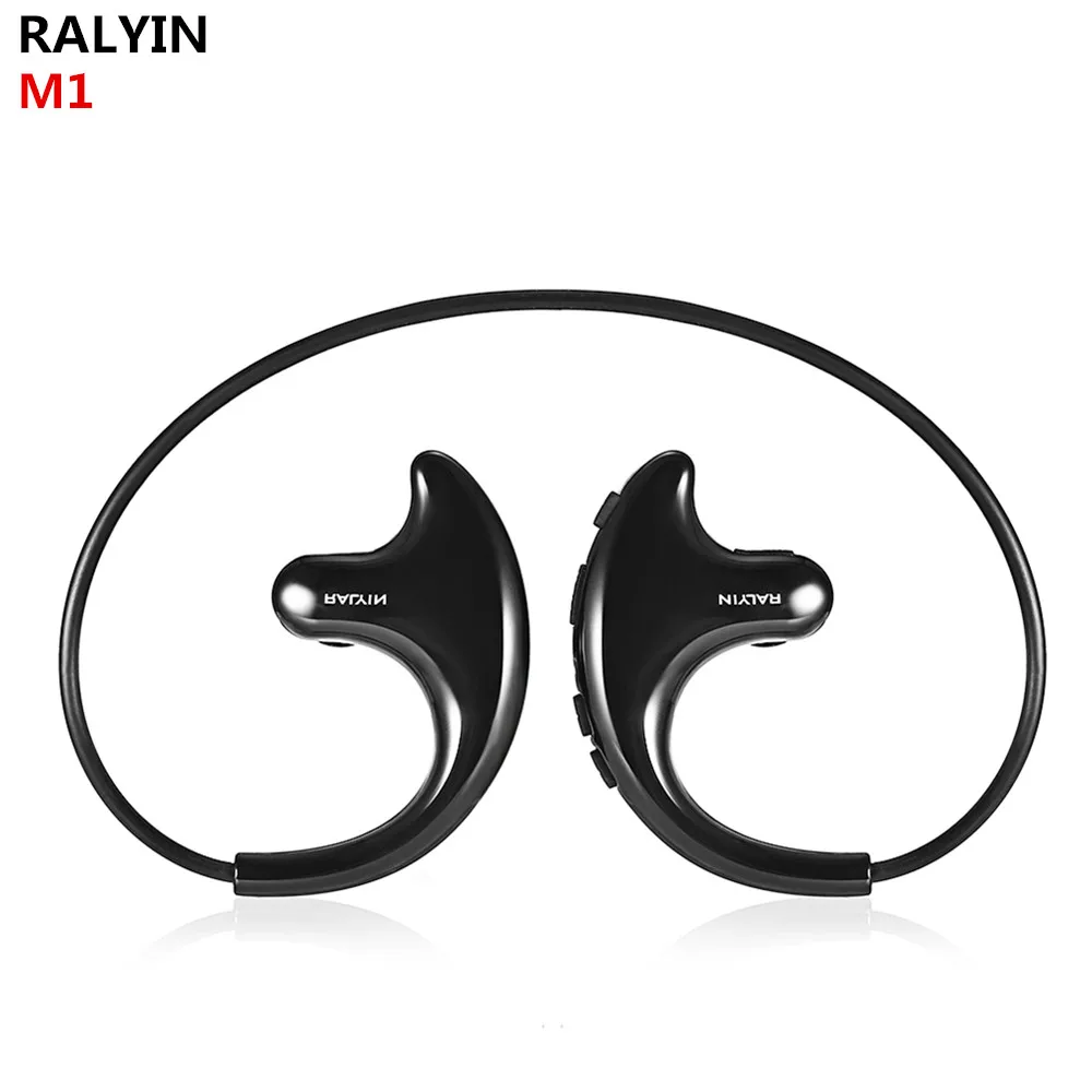 

RALYIN M1 Wearable MP3 Music Player Sports Wireless Headphones with Mic IPX7 Waterproof Bluetooth Earbuds 8GB Memory Storage