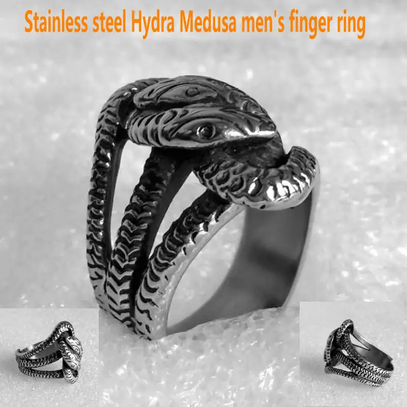 Men's stainless steel ring Hydra Medusa Finger Ring Zodiac snake | Украшения и аксессуары