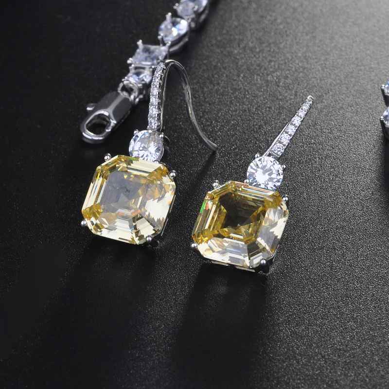 HIBRIDE New Design Brilliant Earring Ring Necklace Jewelry Set For Women Bridal Wedding Accessories Wholesale N-712 - Image 2