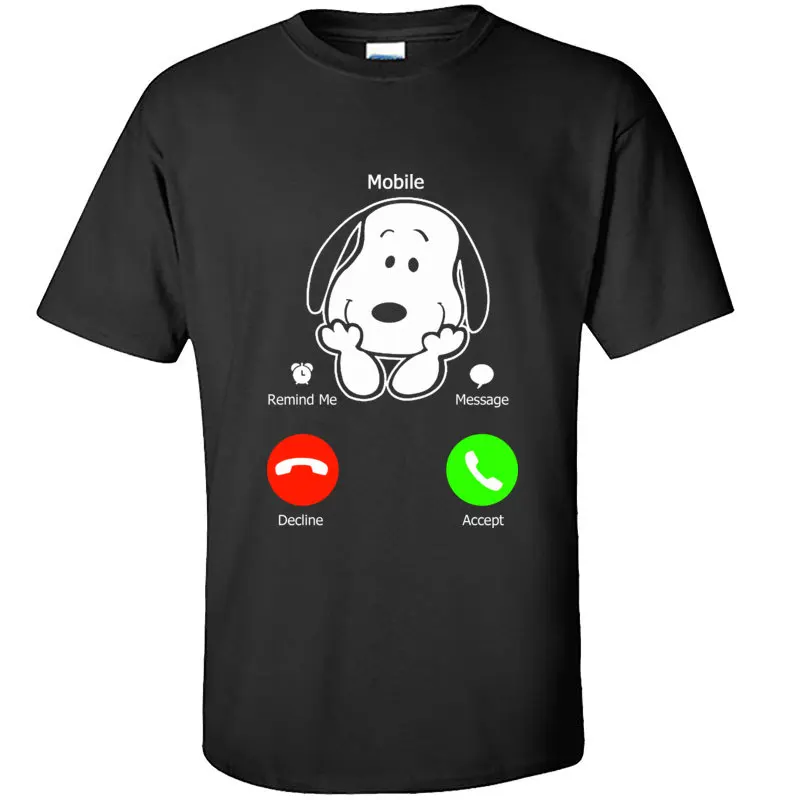 

Calling Peanuts Not Today Cartoon Print T Shirts For Men Fashionable Round Neck 100% Cotton Tee Shirt Custom Men T Shirt Black