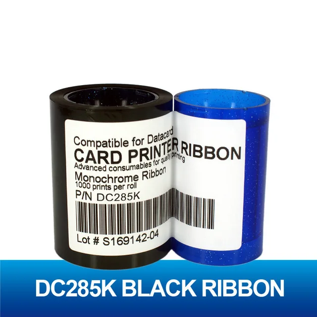Совместимая лента 552954 501 / DC285K черного цвета 1000 принтов/рулон для datacard Sp25 sp30 sp35 sp55