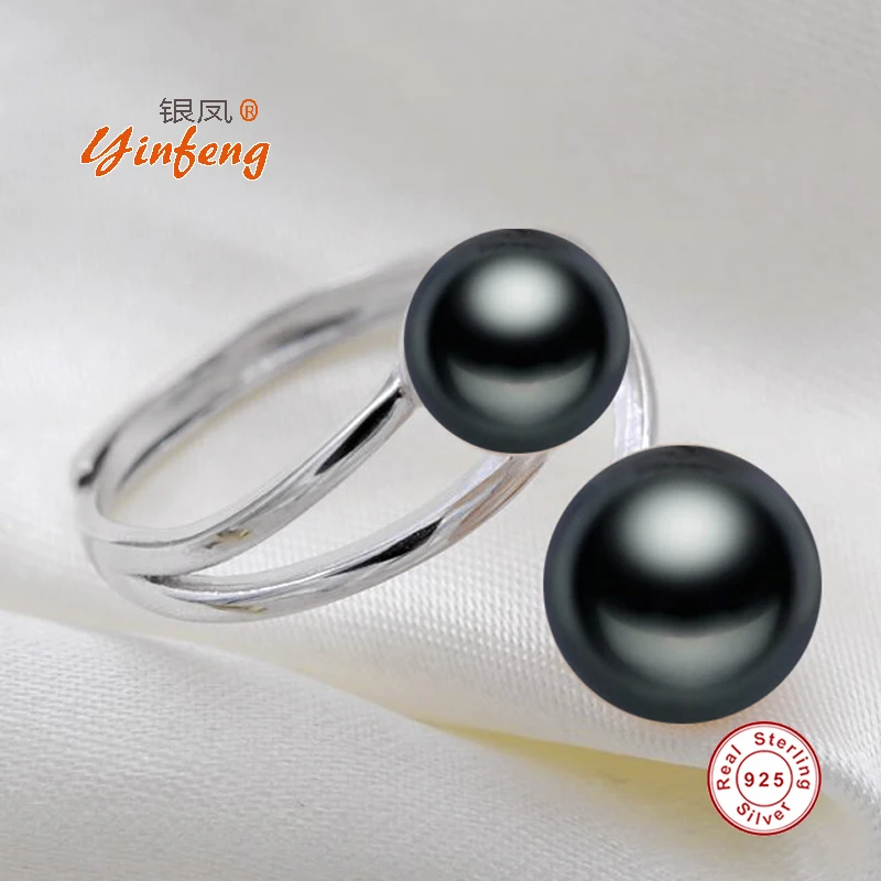 

[MeiBaPJ]Fashion Lady Flower Ring Genuine S925 Sterling Silver jewelry Adjustable Rings For Women Natural Freshwater pearl ring