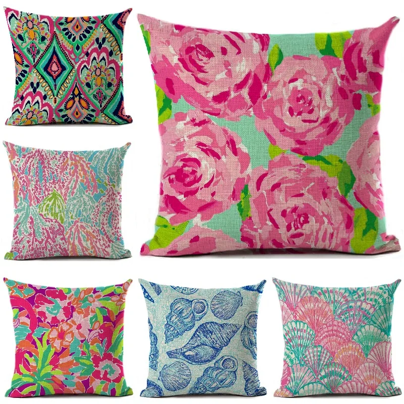 42cm Flock Velvet Printed Silk Cushion Cover Sofa Throw Pillow