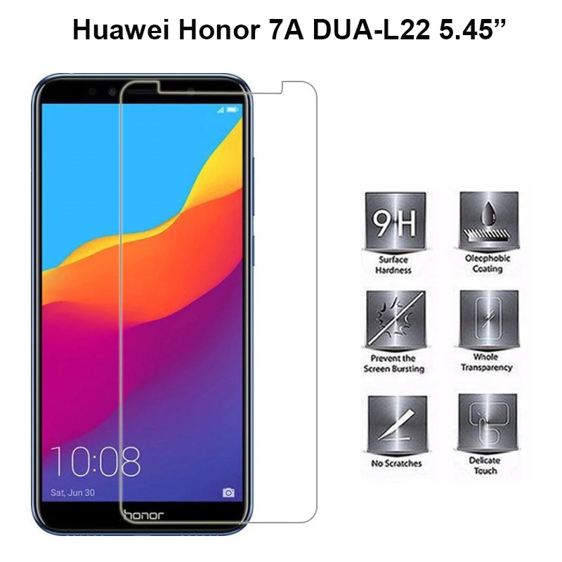Закаленное стекло 0 3 мм 9H для Huawei Honor 7A 7 A Защитная пленка экрана 5 45 дюйма переднее