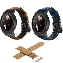 Часы из натуральной кожи ремешок для Ticwatch E смарт-часы Crazy Horse Классический Серебряный твердый ремешок с пряжкой для ticwatch 2