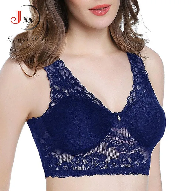Sexy Lace Full Cup Breathable Bras Underwear Women Seamless Wireless Vest Push Up Bra Ultrathin Perspective Lingerie Sujetador