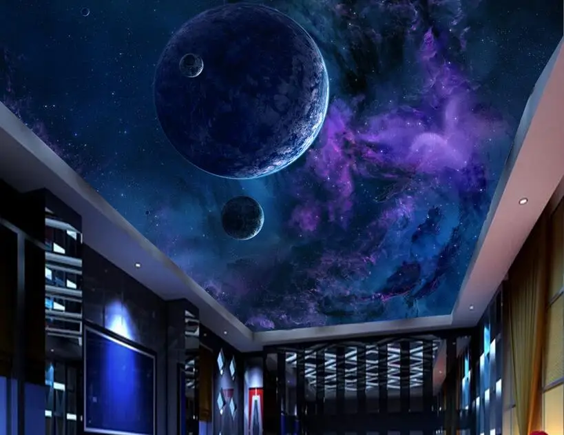 1392 47 De Réduction3d Chambre Papier Peint Personnalisé Mural Intissé Sticker Mural 3 D Rêve Ciel étoile Condole Haut Plafond Mural Photo Papier