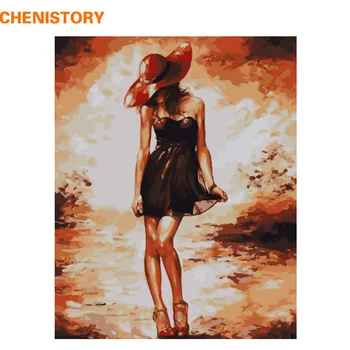 

CHENISTORY Sexy Women Abstract Painting Home Decor DIY Painting By Numbers HandPainted Wall Art Picture Unique Gift For Room Art