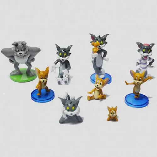 9pcs Tom and Jerry SPIKE CARTOON Action figures Cat Mouse Dog Animals Toy