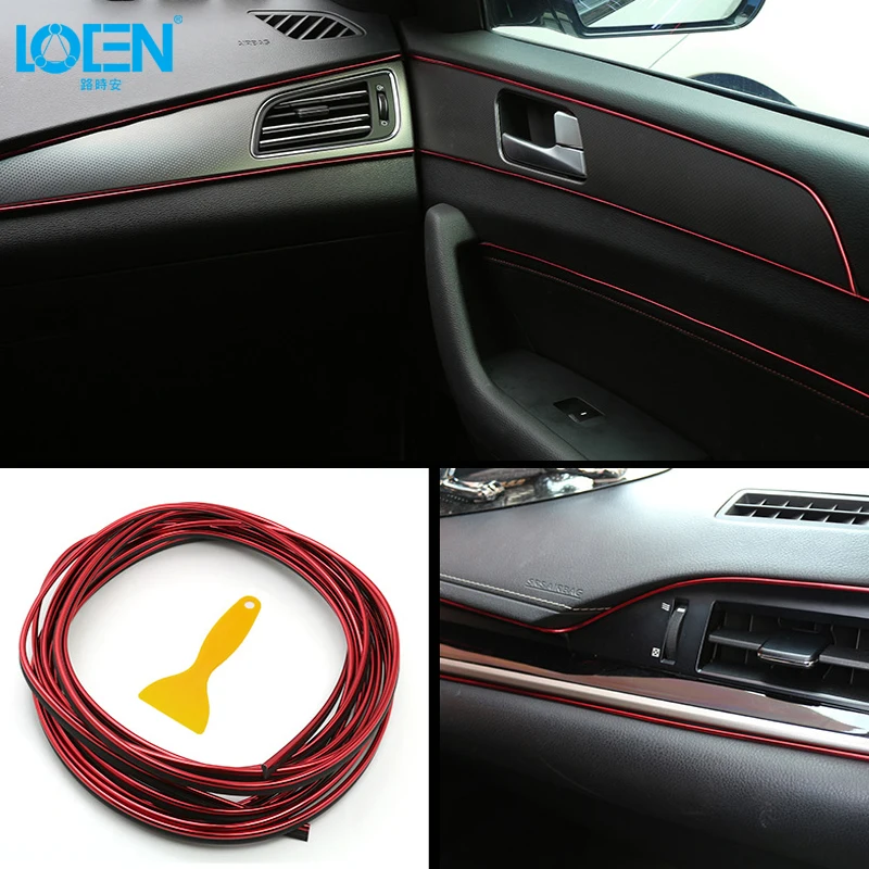 

5M Flexible Car Accessories Interior Mouldings Car Dashboard Door Air Outlet Interior Decoration Line Strips car styling For All