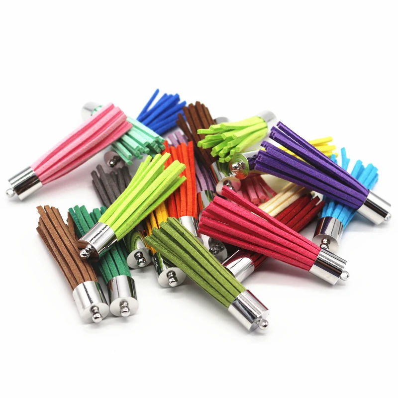 50mm Long Suede Tassel 30pcs Leather Tassels For Keychain Cellphone Straps Jewelry Charms Diy Necklace Accessories Bag Pendants 50mm Long Suede Tassel 30pcs Leather Tassels For Keychain Cellphone Straps Jewelry Charms Diy Necklace Accessories Bag Pendants