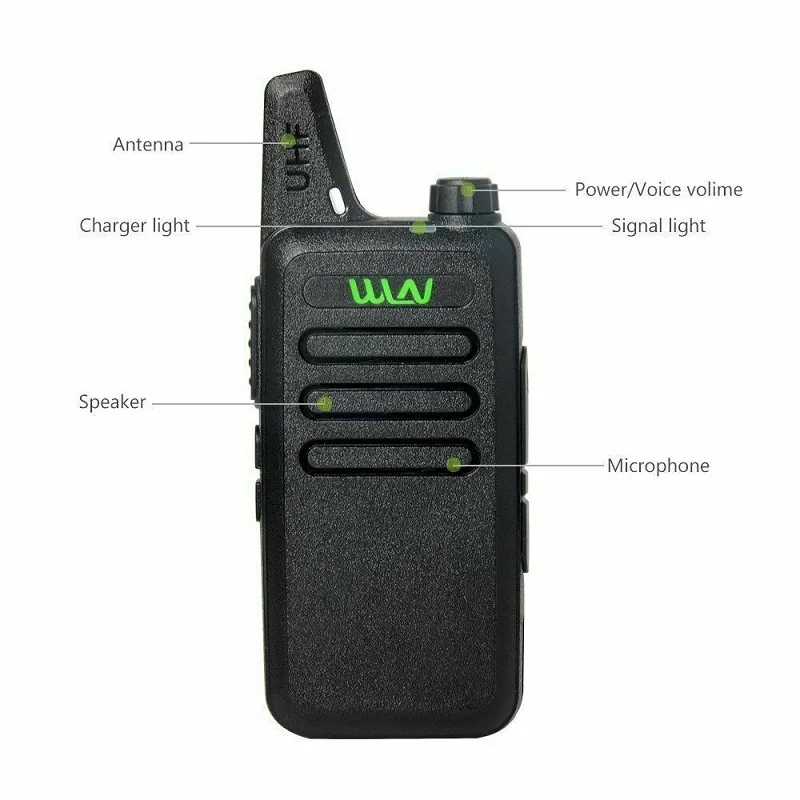  4Pcs WLN Kd-C1 Mini Walkie Talkie Portable Wireless Radio Silm Handheld KDC1 C2 Two Way Radio Trans
